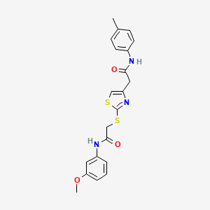 B2523869 N-(3-methoxyphenyl)-2-((4-(2-oxo-2-(p-tolylamino)ethyl)thiazol-2-yl)thio)acetamide CAS No. 941892-30-4