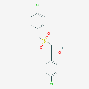 molecular formula C16H16Cl2O3S B2523881 1-[(4-氯苄基)磺酰基]-2-(4-氯苯基)-2-丙醇 CAS No. 338412-30-9