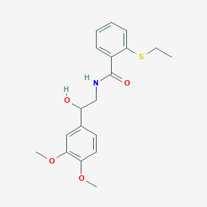molecular formula C19H23NO4S B2523886 N-(2-(3,4-二甲氧基苯基)-2-羟乙基)-2-(乙硫基)苯甲酰胺 CAS No. 1797616-11-5