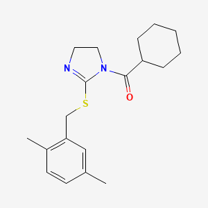 molecular formula C19H26N2OS B2523887 环己基-[2-[(2,5-二甲苯基)甲硫基]-4,5-二氢咪唑-1-基]甲苯酮 CAS No. 851804-26-7
