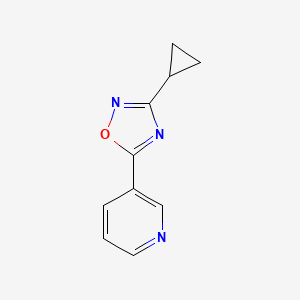 molecular formula C10H9N3O B2523891 3-Cyclopropyl-5-pyridin-3-yl-1,2,4-oxadiazole CAS No. 2380169-40-2