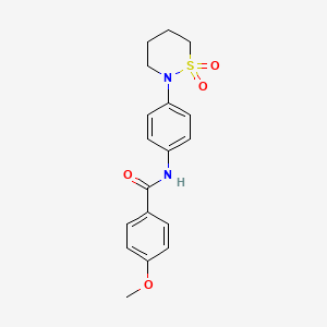 molecular formula C18H20N2O4S B2523902 N-[4-(1,1-dioxothiazinan-2-yl)phenyl]-4-methoxybenzamide CAS No. 899979-44-3