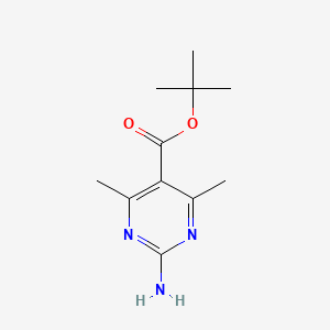 molecular formula C11H17N3O2 B2523904 Tert-butyl 2-amino-4,6-dimethylpyrimidine-5-carboxylate CAS No. 544704-07-6
