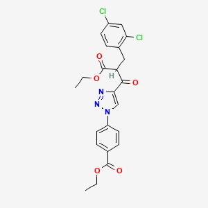 ethyl 4-{4-[2-(2,4-dichlorobenzyl)-3-ethoxy-3-oxopropanoyl]-1H-1,2,3-triazol-1-yl}benzenecarboxylate