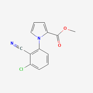 molecular formula C13H9ClN2O2 B2523910 Methyl-1-(3-Chlor-2-cyanophenyl)-1H-pyrrol-2-carboxylat CAS No. 866042-56-0