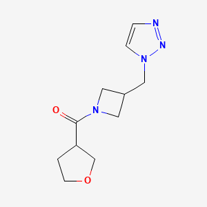 molecular formula C11H16N4O2 B2523911 1-{[1-(氧杂环-3-羰基)氮杂环丁烷-3-基]甲基}-1H-1,2,3-三唑 CAS No. 2199573-38-9