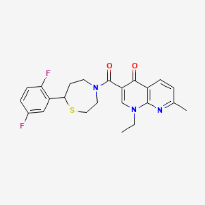 3-(7-(2,5-difluorophenyl)-1,4-thiazepane-4-carbonyl)-1-ethyl-7-methyl-1,8-naphthyridin-4(1H)-one