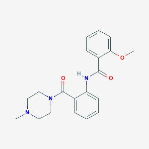 molecular formula C20H23N3O3 B252392 2-methoxy-N-{2-[(4-methyl-1-piperazinyl)carbonyl]phenyl}benzamide 
