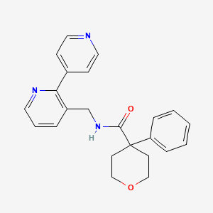 N-([2,4'-bipyridin]-3-ylmethyl)-4-phenyltetrahydro-2H-pyran-4-carboxamide