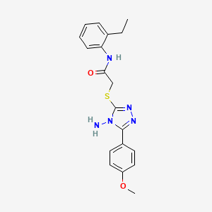 2-{[4-amino-5-(4-methoxyphenyl)-4H-1,2,4-triazol-3-yl]sulfanyl}-N-(2-ethylphenyl)acetamide