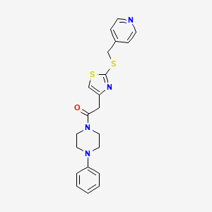 1-(4-Phenylpiperazin-1-yl)-2-(2-((pyridin-4-ylmethyl)thio)thiazol-4-yl)ethanone