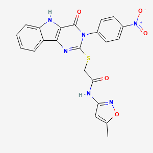 N-(5-methylisoxazol-3-yl)-2-((3-(4-nitrophenyl)-4-oxo-4,5-dihydro-3H-pyrimido[5,4-b]indol-2-yl)thio)acetamide