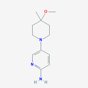 molecular formula C12H19N3O B2523934 5-(4-甲氧基-4-甲基哌啶-1-基)吡啶-2-胺 CAS No. 1871641-90-5