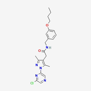 N-[(3-butoxyphenyl)methyl]-2-[1-(6-chloropyrazin-2-yl)-3,5-dimethyl-1H-pyrazol-4-yl]acetamide