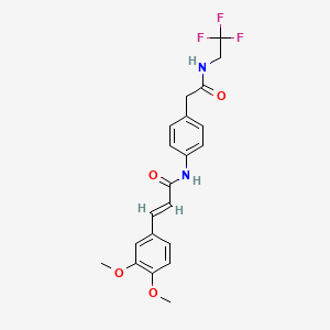 (E)-3-(3,4-dimethoxyphenyl)-N-(4-(2-oxo-2-((2,2,2-trifluoroethyl)amino)ethyl)phenyl)acrylamide