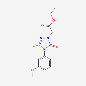 molecular formula C14H17N3O4 B2523942 ethyl 2-[4-(3-methoxyphenyl)-3-methyl-5-oxo-4,5-dihydro-1H-1,2,4-triazol-1-yl]acetate CAS No. 860786-33-0