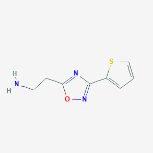 molecular formula C8H9N3OS B2523948 2-[3-(噻吩-2-基)-1,2,4-恶二唑-5-基]乙胺 CAS No. 937654-69-8