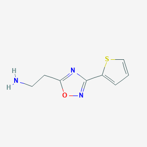 molecular formula C8H9N3OS B2523948 2-[3-(チオフェン-2-イル)-1,2,4-オキサジアゾール-5-イル]エタンアミン CAS No. 937654-69-8