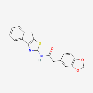 2-(benzo[d][1,3]dioxol-5-yl)-N-(8H-indeno[1,2-d]thiazol-2-yl)acetamide