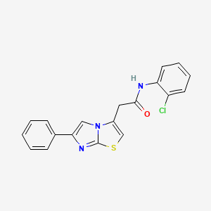 molecular formula C19H14ClN3OS B2523955 N-(2-chlorophenyl)-2-(6-phenylimidazo[2,1-b][1,3]thiazol-3-yl)acetamide CAS No. 897459-91-5