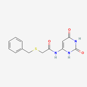 molecular formula C13H13N3O3S B2523959 2-(benzylthio)-N-(2,6-dioxo-1,2,3,6-tetrahydropyrimidin-4-yl)acetamide CAS No. 868216-20-0