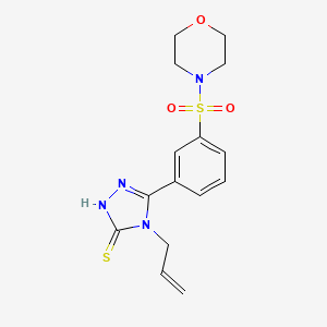 molecular formula C15H18N4O3S2 B2523961 5-[3-(morpholine-4-sulfonyl)phenyl]-4-(prop-2-en-1-yl)-4H-1,2,4-triazole-3-thiol CAS No. 731827-25-1