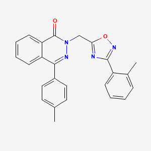 molecular formula C25H20N4O2 B2523966 4-(p-tolyl)-2-((3-(o-tolyl)-1,2,4-oxadiazol-5-yl)methyl)phthalazin-1(2H)-one CAS No. 1216901-19-7