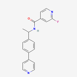 molecular formula C19H16FN3O B2523970 2-fluoro-N-{1-[4-(pyridin-4-yl)phenyl]ethyl}pyridine-4-carboxamide CAS No. 1384565-09-6