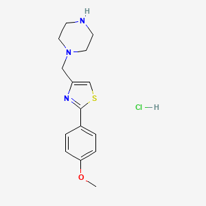 molecular formula C15H20ClN3OS B2523973 1-{[2-(4-甲氧基苯基)-1,3-噻唑-4-基]甲基}哌嗪盐酸盐 CAS No. 1052544-34-9