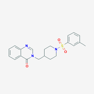 molecular formula C21H23N3O3S B2523978 3-[[1-(3-Methylphenyl)sulfonylpiperidin-4-yl]methyl]quinazolin-4-one CAS No. 2380193-06-4