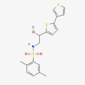 molecular formula C18H19NO3S3 B2523981 N-(2-([2,3'-bithiophen]-5-yl)-2-hydroxyethyl)-2,5-dimethylbenzenesulfonamide CAS No. 2210141-55-0