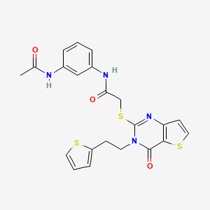 N-[3-(acetylamino)phenyl]-2-({4-oxo-3-[2-(thiophen-2-yl)ethyl]-3,4-dihydrothieno[3,2-d]pyrimidin-2-yl}sulfanyl)acetamide