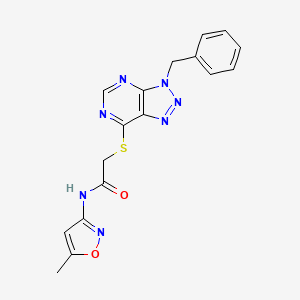 molecular formula C17H15N7O2S B2523983 2-((3-benzyl-3H-[1,2,3]triazolo[4,5-d]pyrimidin-7-yl)thio)-N-(5-methylisoxazol-3-yl)acetamide CAS No. 941955-97-1