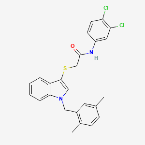 molecular formula C25H22Cl2N2OS B2523984 N-(3,4-二氯苯基)-2-[1-[(2,5-二甲苯基)甲基]吲哚-3-基]硫代乙酰胺 CAS No. 851412-72-1