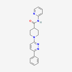 molecular formula C21H21N5O B2523986 1-(6-苯基吡哒嗪-3-基)-N-(吡啶-2-基)哌啶-4-甲酰胺 CAS No. 1105230-59-8