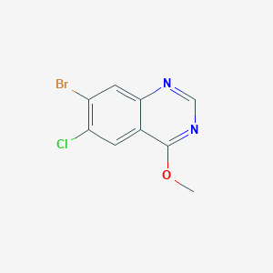 molecular formula C9H6BrClN2O B2524001 7-Bromo-6-chloro-4-methoxyquinazoline CAS No. 2140305-88-8