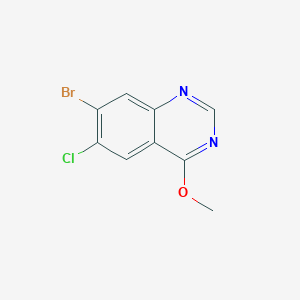 molecular formula C9H6BrClN2O B2524001 7-溴-6-氯-4-甲氧基喹唑啉 CAS No. 2140305-88-8