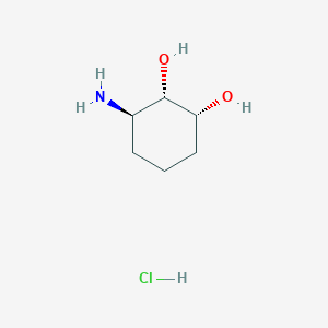 molecular formula C6H14ClNO2 B2524002 (1R,2S,3R)-3-aminocyclohexane-1,2-diol hydrochloride CAS No. 1161437-13-3; 92936-36-2