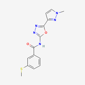 N-(5-(1-methyl-1H-pyrazol-3-yl)-1,3,4-oxadiazol-2-yl)-3-(methylthio)benzamide
