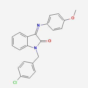 molecular formula C22H17ClN2O2 B2524011 1-(4-氯苄基)-3-[(4-甲氧基苯基)亚氨基]-1,3-二氢-2H-吲哚-2-酮 CAS No. 478031-80-0