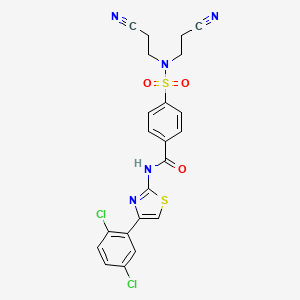 molecular formula C22H17Cl2N5O3S2 B2524014 4-[双（2-氰乙基）磺酰胺基]-N-[4-(2,5-二氯苯基)-1,3-噻唑-2-基]苯甲酰胺 CAS No. 313405-10-6