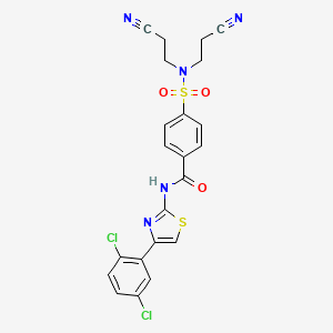 molecular formula C22H17Cl2N5O3S2 B2524014 4-[bis(2-cyanoéthyl)sulfamoyl]-N-[4-(2,5-dichlorophényl)-1,3-thiazol-2-yl]benzamide CAS No. 313405-10-6