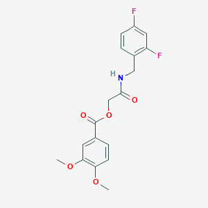 molecular formula C18H17F2NO5 B2524017 2-((2,4-Difluorobenzyl)amino)-2-oxoethyl 3,4-dimethoxybenzoate CAS No. 1794854-11-7