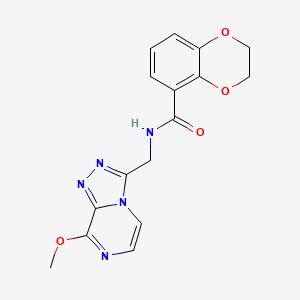 molecular formula C16H15N5O4 B2524018 N-((8-methoxy-[1,2,4]triazolo[4,3-a]pyrazin-3-yl)methyl)-2,3-dihydrobenzo[b][1,4]dioxine-5-carboxamide CAS No. 2034598-20-2