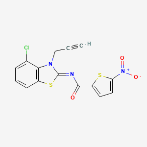 molecular formula C15H8ClN3O3S2 B2524026 N-(4-氯-3-丙-2-炔-1,3-苯并噻唑-2-亚烷基)-5-硝基噻吩-2-甲酰胺 CAS No. 868377-63-3