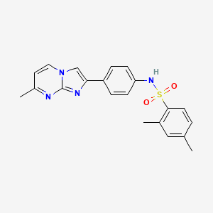 2,4-dimethyl-N-(4-{7-methylimidazo[1,2-a]pyrimidin-2-yl}phenyl)benzene-1-sulfonamide