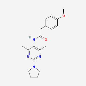 molecular formula C19H24N4O2 B2524029 N-(4,6-dimethyl-2-(pyrrolidin-1-yl)pyrimidin-5-yl)-2-(4-methoxyphenyl)acetamide CAS No. 1448071-39-3