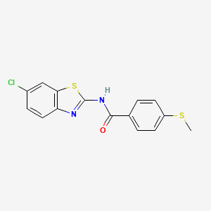 molecular formula C15H11ClN2OS2 B2524030 N-(6-chlorobenzo[d]thiazol-2-yl)-4-(methylthio)benzamide CAS No. 896347-91-4