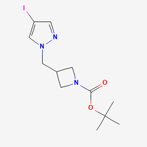 molecular formula C12H18IN3O2 B2524034 tert-butyl 3-[(4-iodo-1H-pyrazol-1-yl)methyl]azetidine-1-carboxylate CAS No. 1266114-78-6