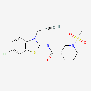 molecular formula C17H18ClN3O3S2 B2524036 (Z)-N-(6-氯-3-(丙-2-炔-1-基)苯并[d]噻唑-2(3H)-亚烷基)-1-(甲磺酰基)哌啶-3-甲酰胺 CAS No. 1060173-21-8